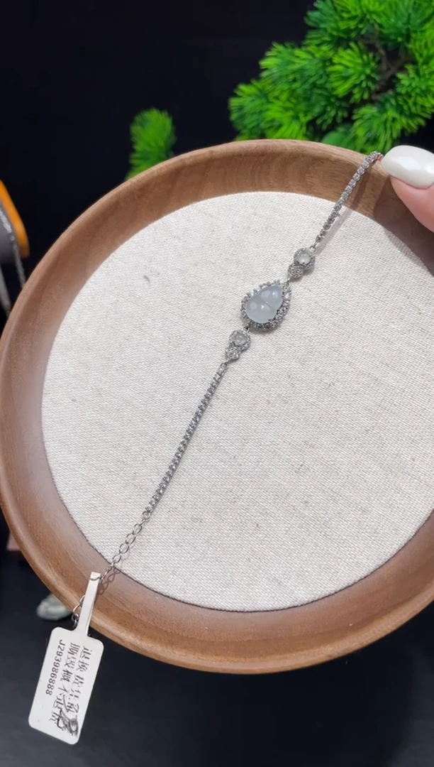 银S925镶嵌手链翡翠手链