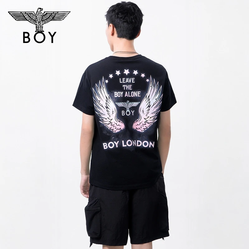 【飞鸟绮梦】BOYLONDON25新款春夏情侣款时尚闪粉潮牌短袖T恤N01803