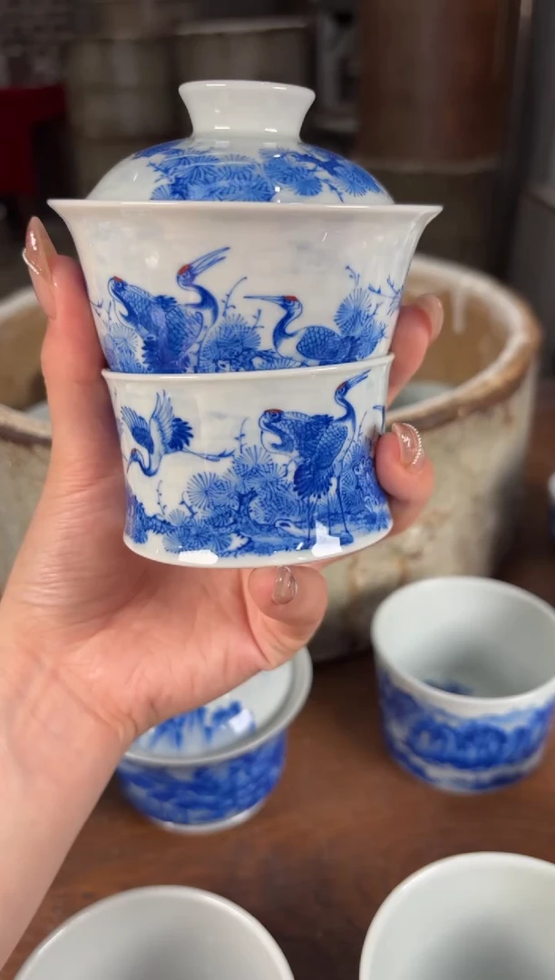 杯T*看山柴窑青花看山柴窑青花