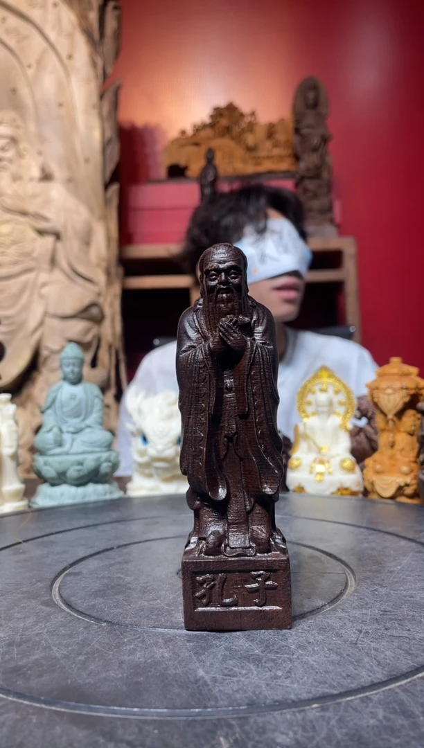 风车木（黑檀木）无事牌(直播推荐)     小孔子