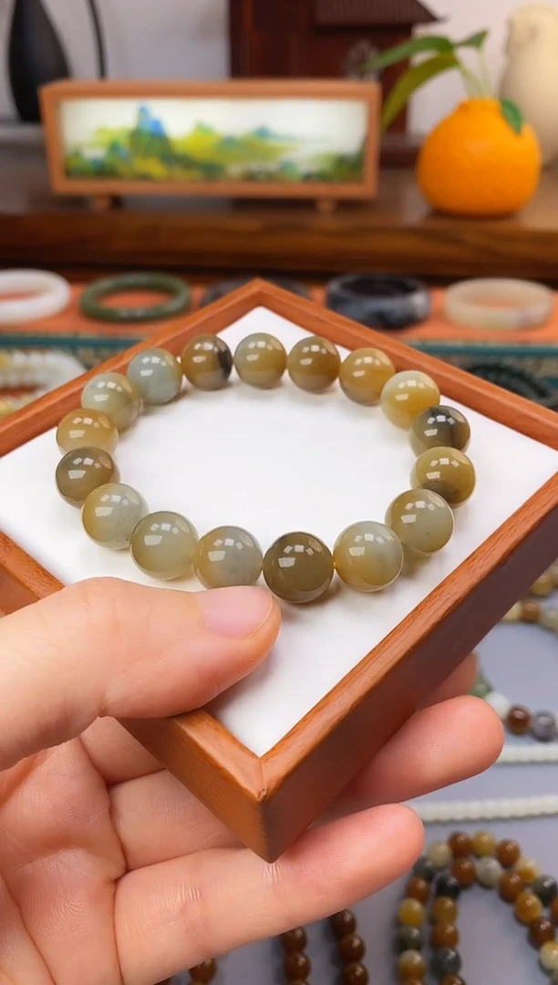 未镶嵌手串和田玉卡12楼兰圆珠单圈