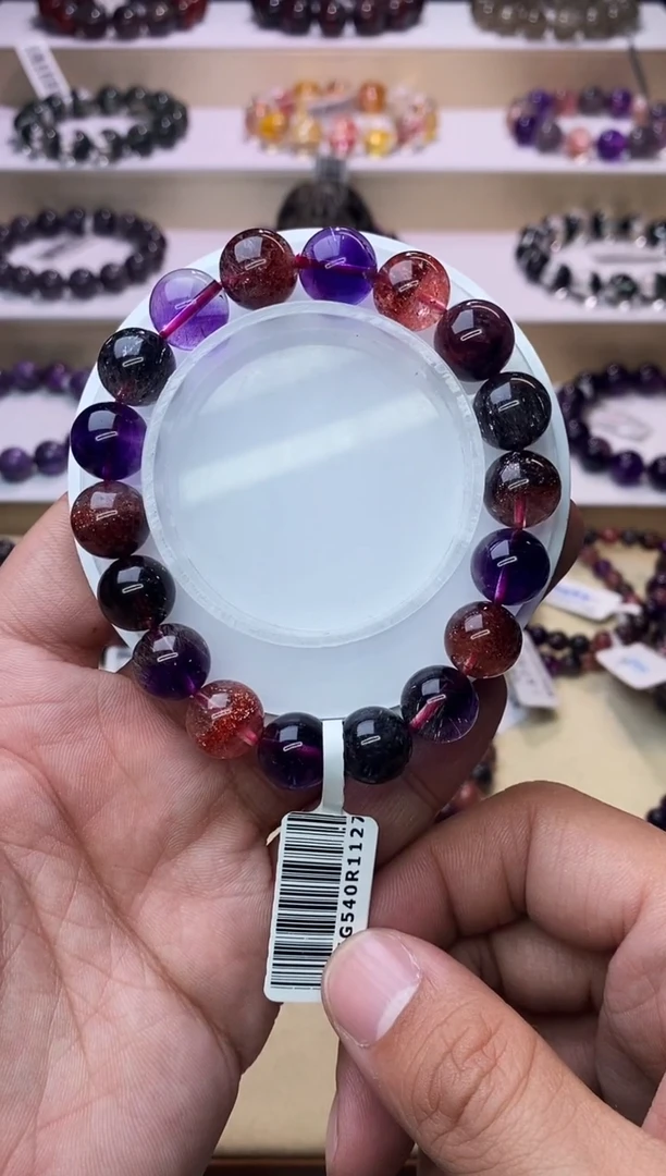 【闪购商品】水晶手链未镶嵌黑加仑超七单圈11m+