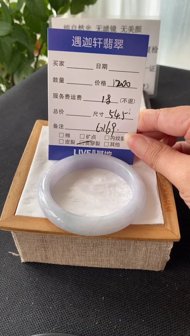 翡翠手镯未镶嵌54.5圈口 G169编码