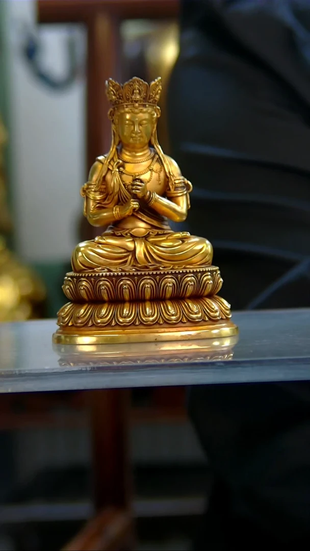 紫铜鎏金10公分大日如来-ZB