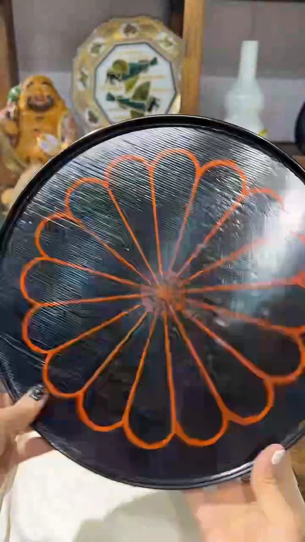 大漆木胎干泡台·