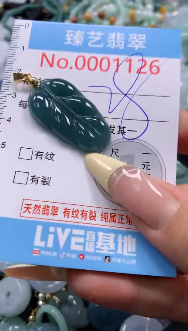 翡翠未镶嵌颈饰含绳0001126