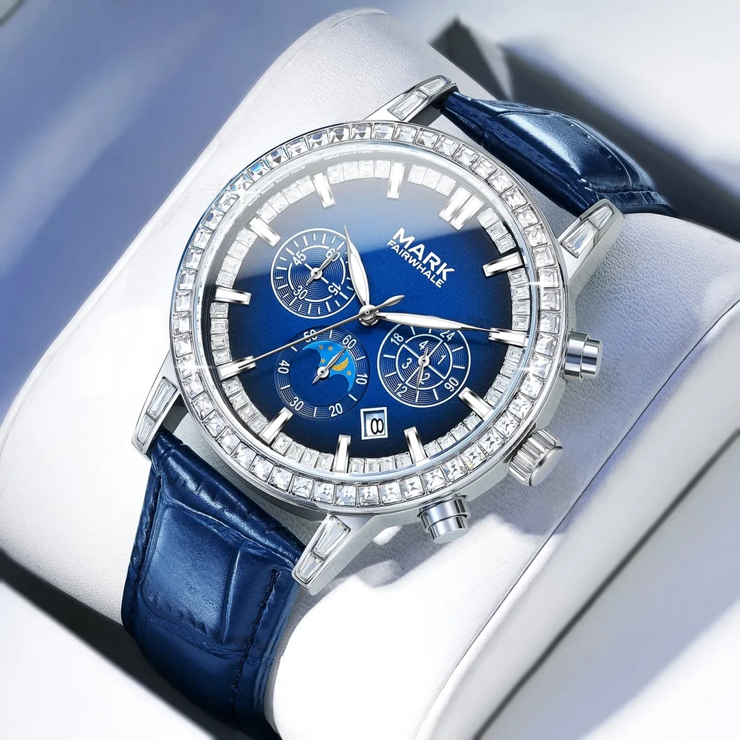 马克华菲六针月相男士手表男款爆款2025新款镶钻时尚简约防水5970