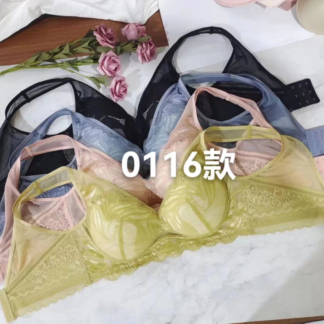 森系花团锦簇缎带蕾丝文胸无钢圈聚拢文胸0116