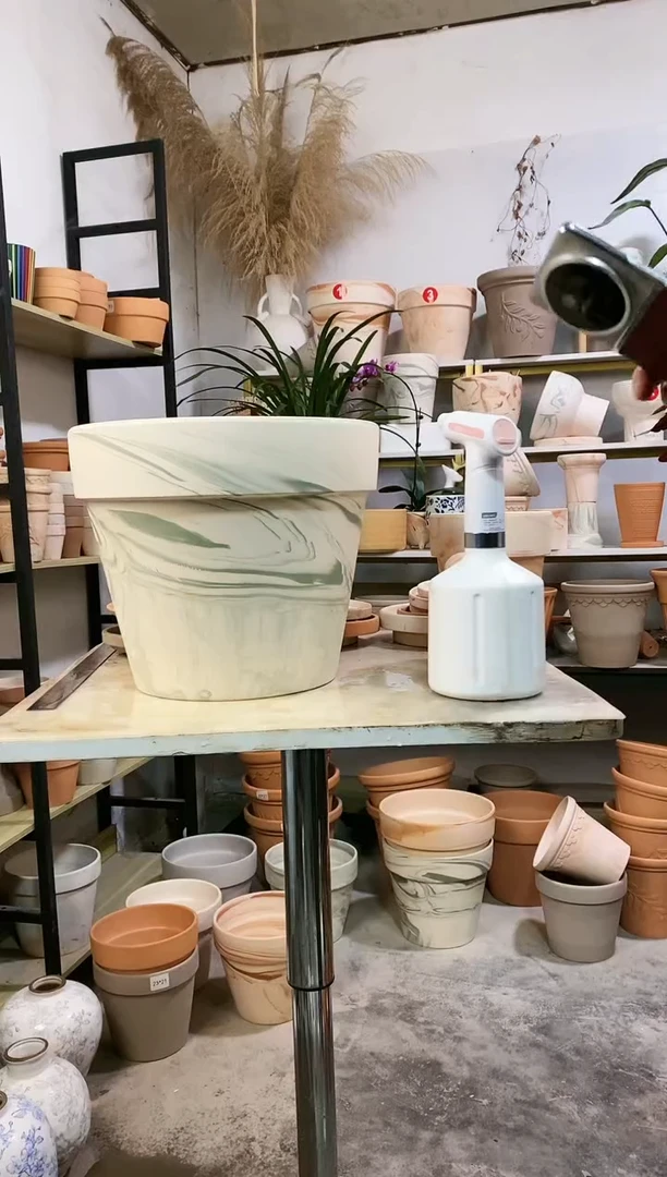 【闪购商品】红陶35*30绿白陶 2盆无托