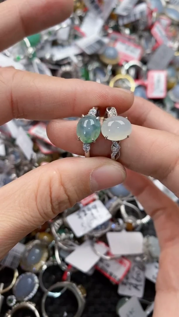 银S925镶嵌戒指翡翠333   6