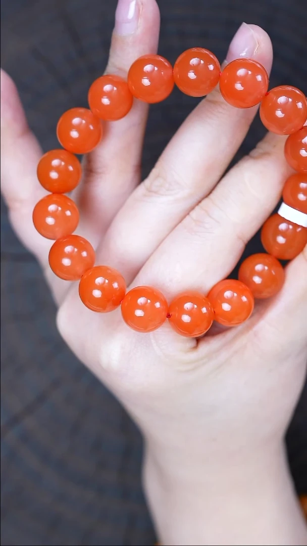 未镶嵌手串南红玛瑙无胶无裂保山原矿12mm9582