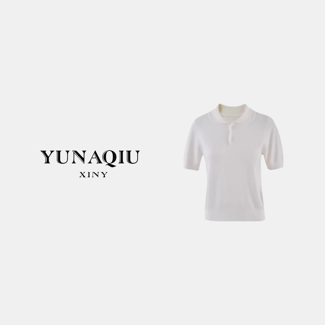 【COCO LESLEY】 轻奢法式翻领套头刺绣短袖针织衫百搭时尚-9249