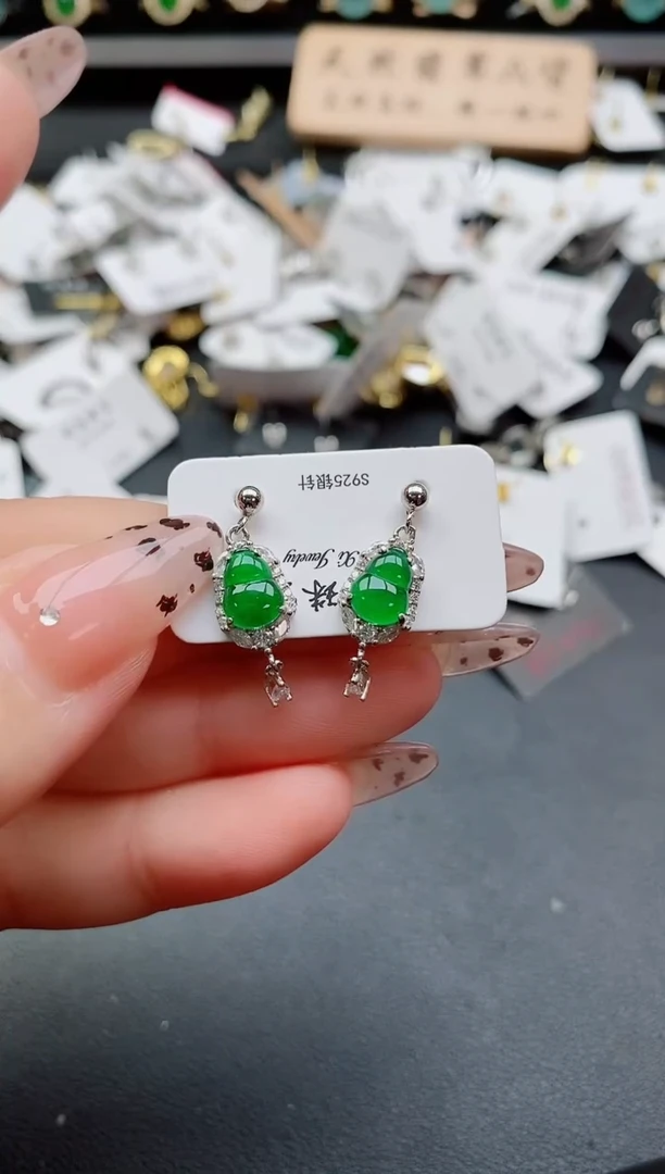 银S925镶嵌戒指翡翠1