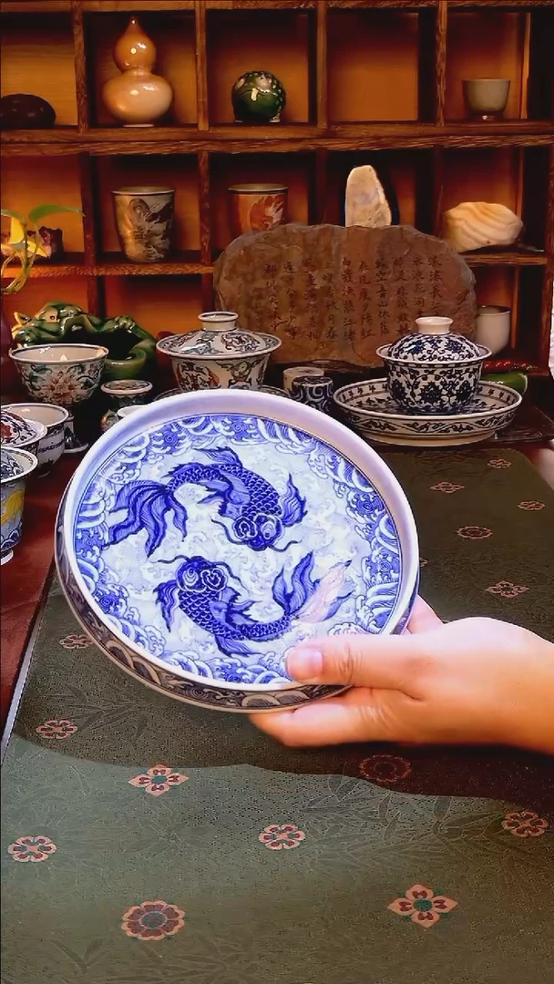 【手工手绘大鱼海棠壶承】