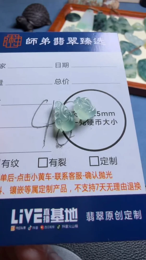 未镶嵌定制翡翠一对如意
