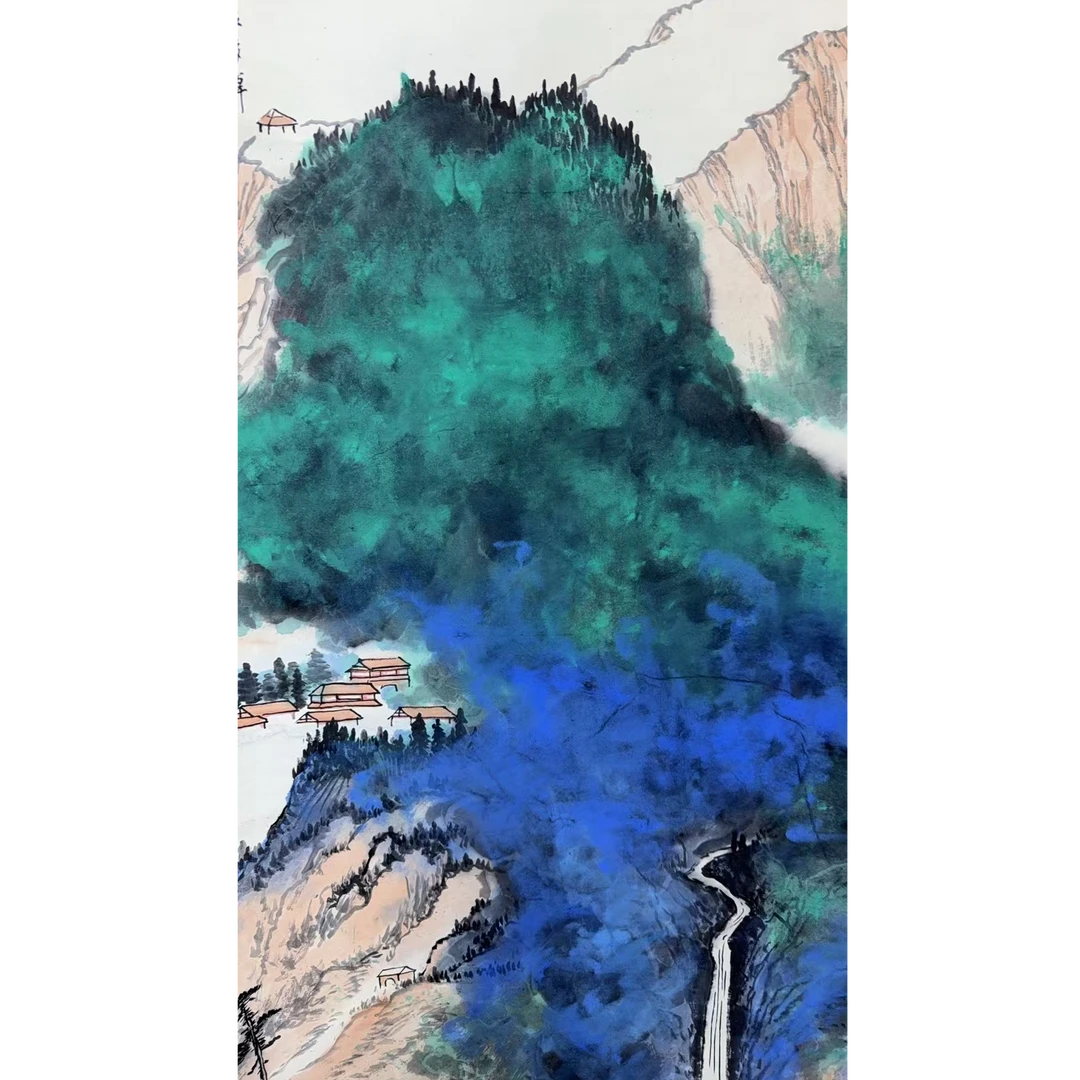 张老款 山水立轴 135 65 7.8平尺