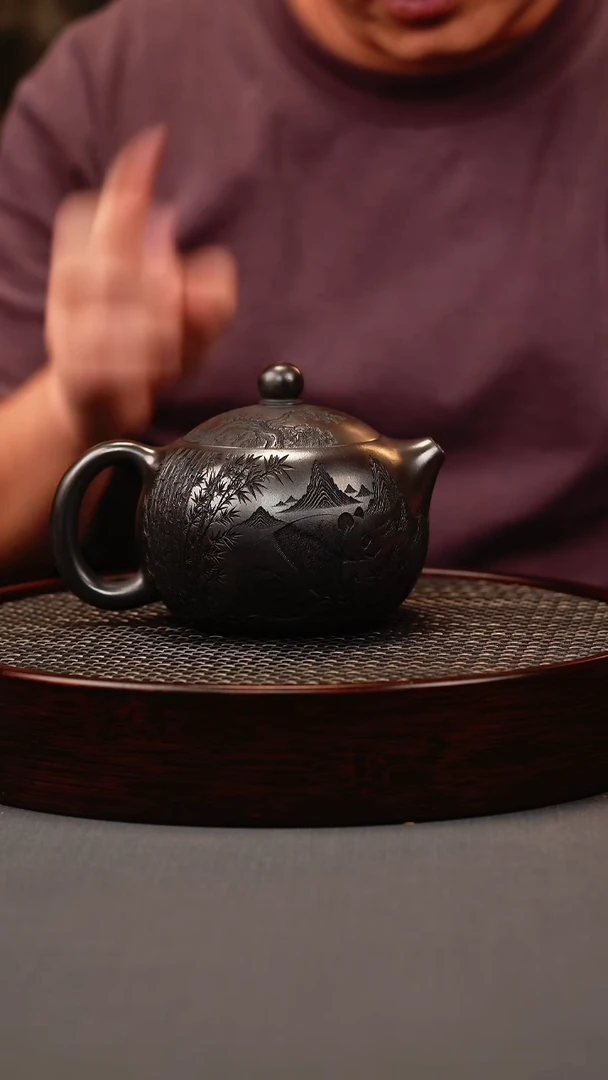 茶壶紫砂石黄 西施 熊猫