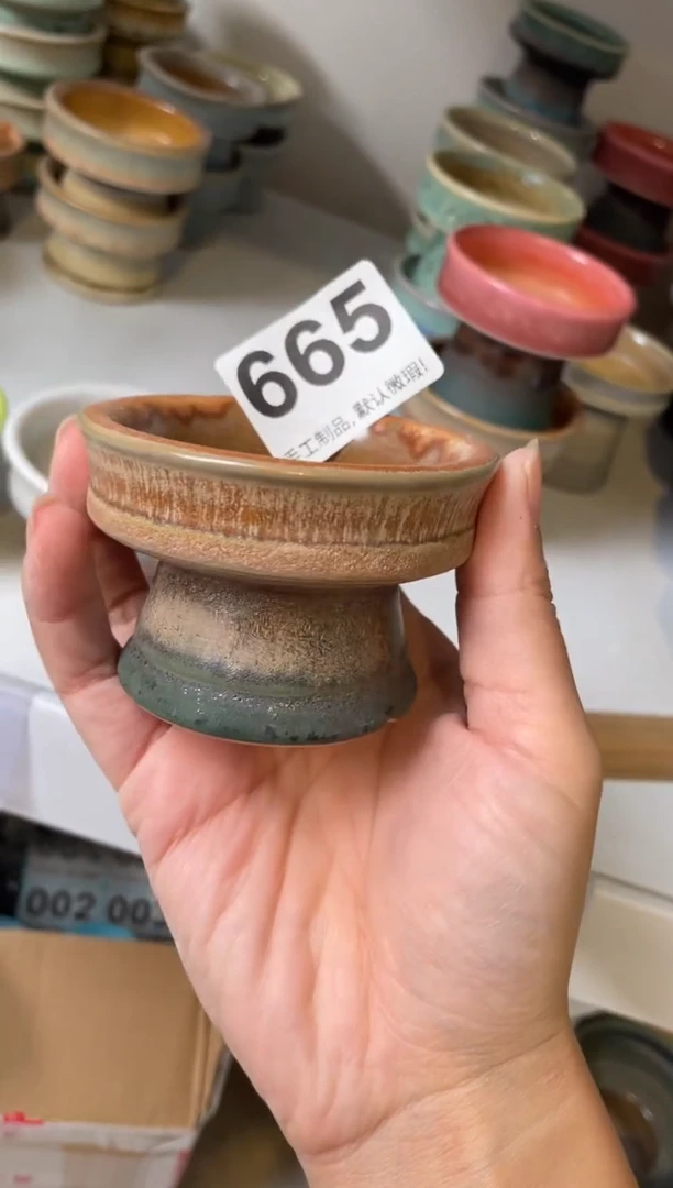 瓷片橘*海665知木小芳花盆
