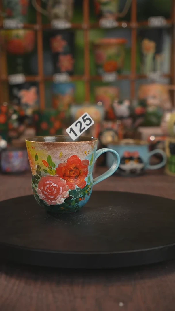 紫砂油画手绘釉下彩125