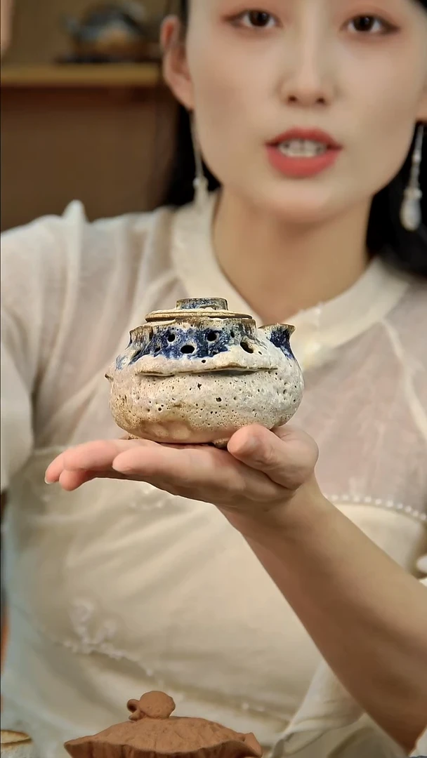 言野手作  粉引花边双层宝瓶