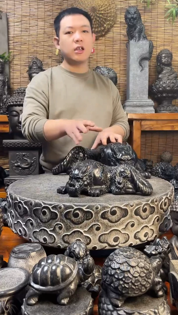 石材30趴吸水兽天然青石雕刻