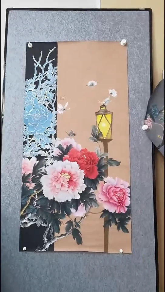 国画四尺整张国画牡丹作品