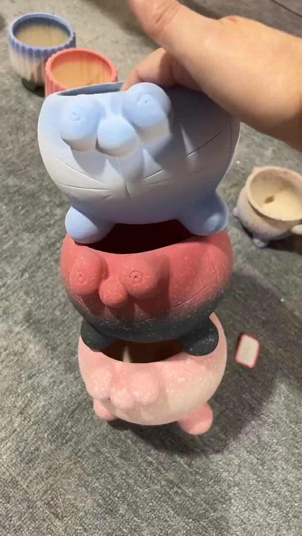 ギ***节麦饭石粗陶多肉花盆三个