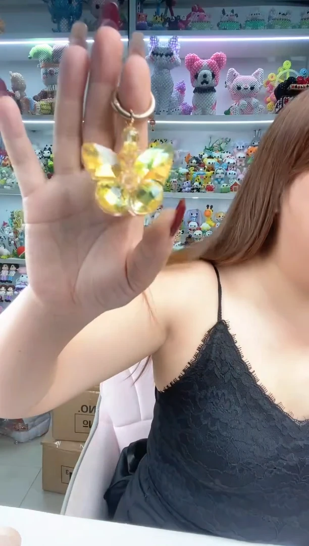 玻璃0736蝴蝶挂件艳金色材料包1套