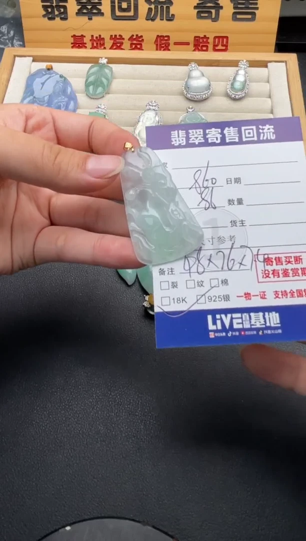 颈饰18K金镶嵌翡翠10147017