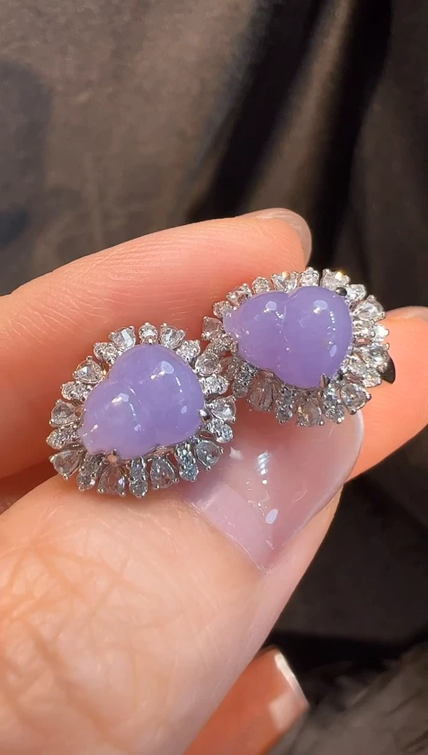 18K金镶嵌翡翠耳饰L6耳包