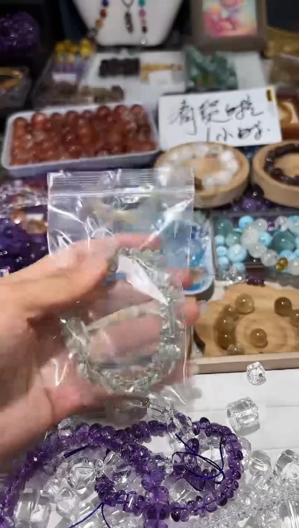 水晶手串未镶嵌@*晓Q63绿水晶随型手串一条拍7