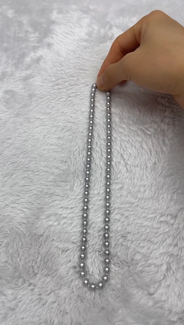 项链银S925镶嵌海水珍珠AK真多麻6-6.5mm