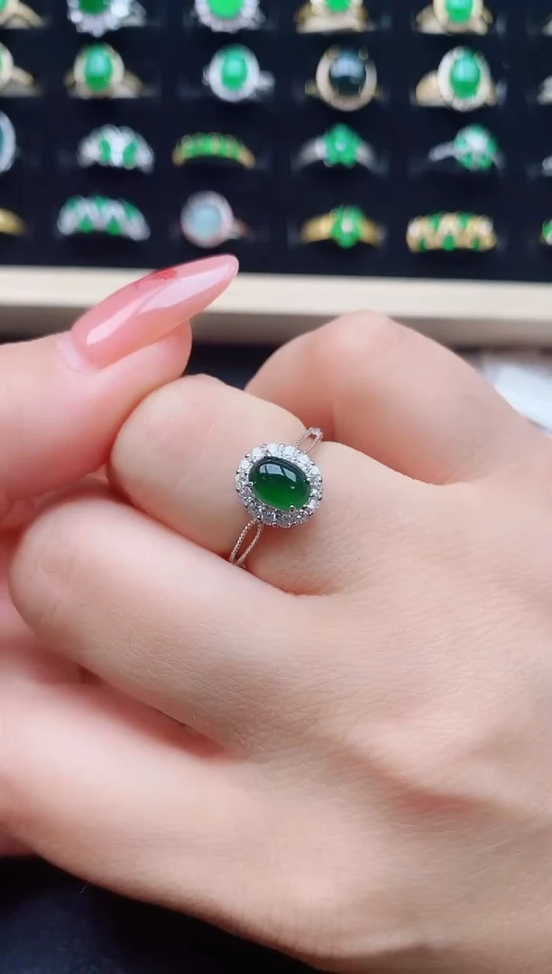 【闪购商品】翡翠戒指银S925镶嵌321321