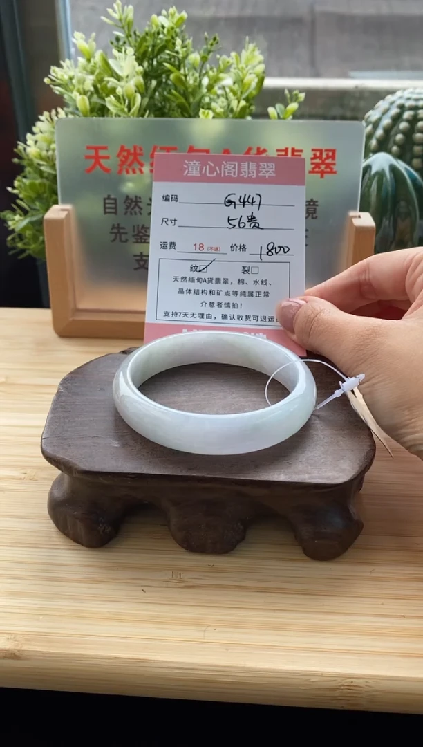 未镶嵌手镯翡翠56贵妃圈口 编码 G447