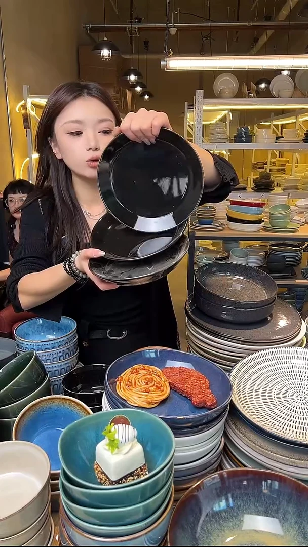 瓷216外贸尾货高温釉下彩陶瓷餐具默认微瑕