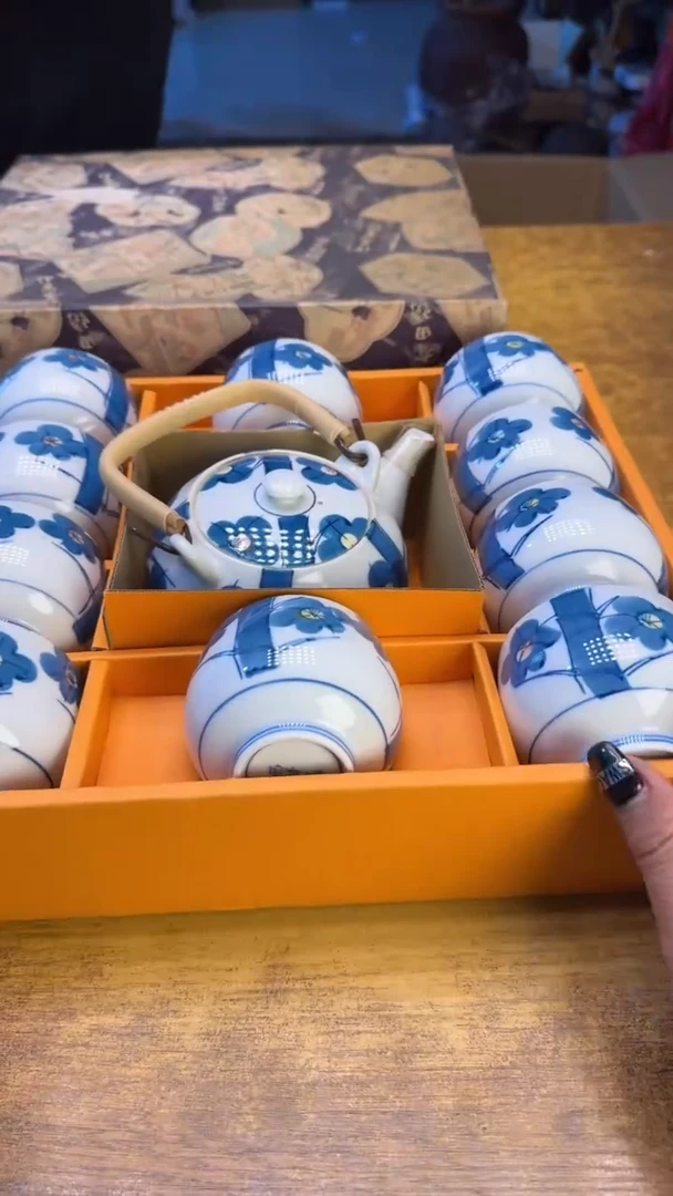 瓷器瓷器瑕疵破破95一壶十杯