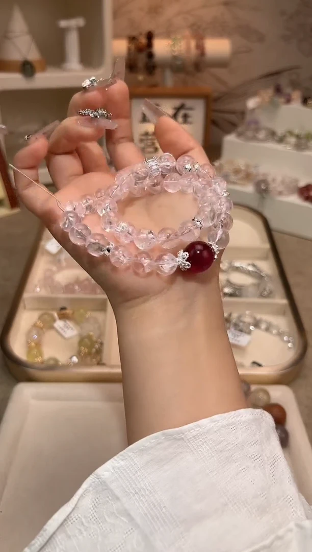 【闪购商品】水晶手链合金粉阿赛