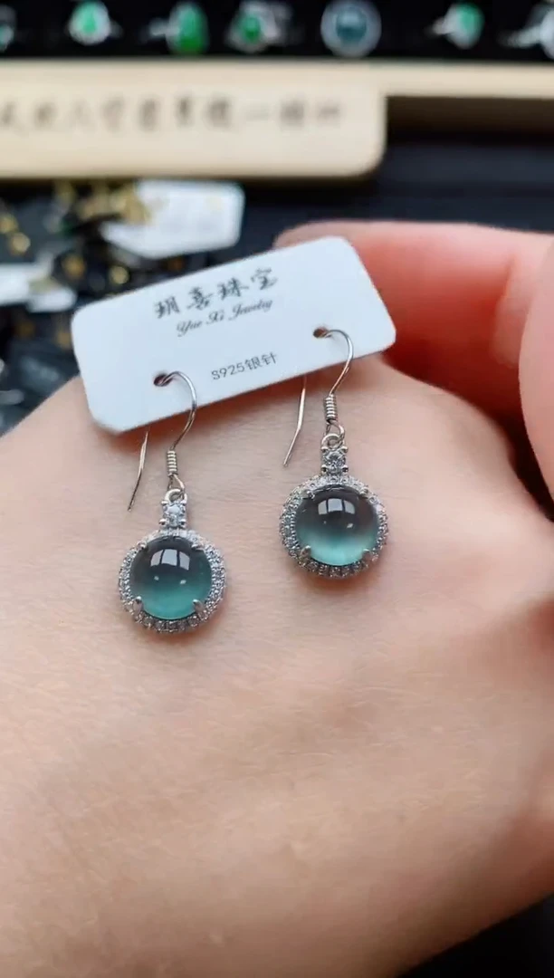 银S925镶嵌戒指翡翠1