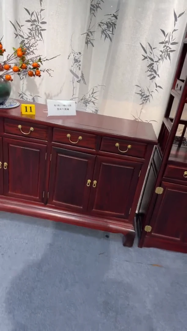 黑酸枝木类家具枫**秋138四门四抽餐边柜