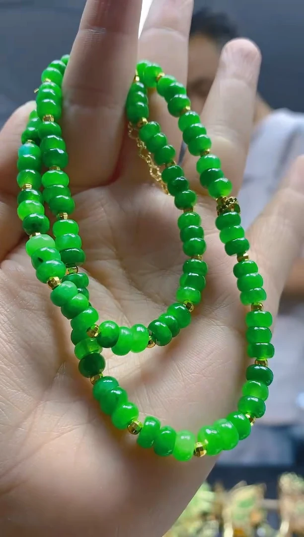 翡翠合金耳饰095翡翠锁骨链