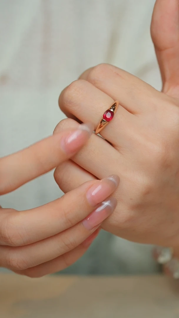 【玉峰珠宝丨安娜严选】碧玺戒指18K金【Q4368】多样性发一