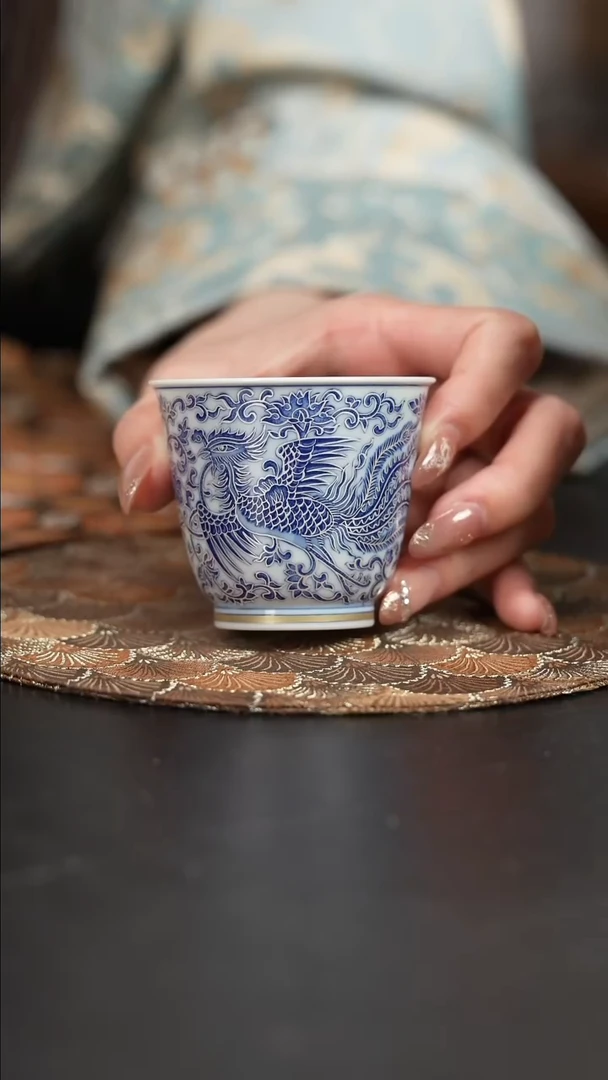 【闪购商品】杯四景堂青花描银