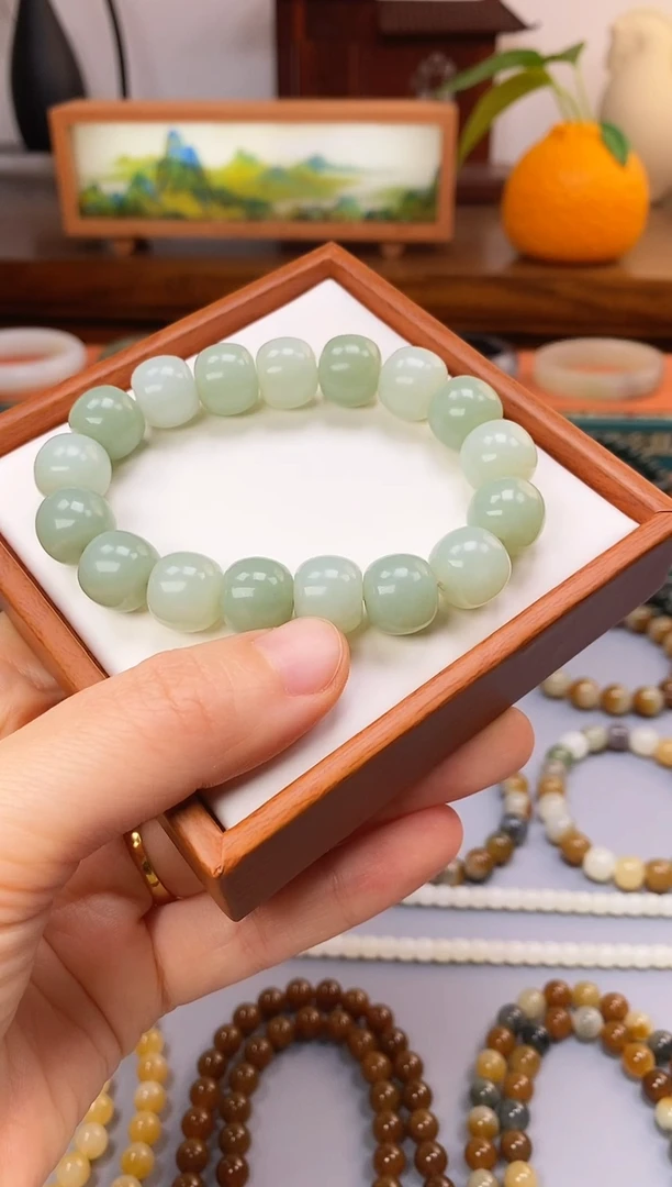 未镶嵌手串和田玉且末蓝老型卡12单圈