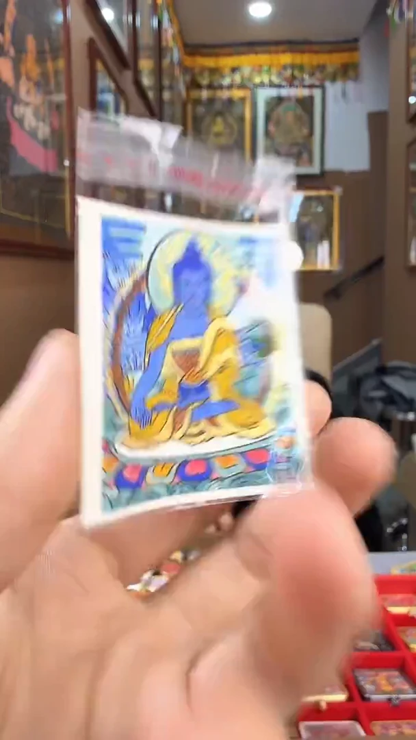 吊坠药师佛-热贡纯手绘唐卡