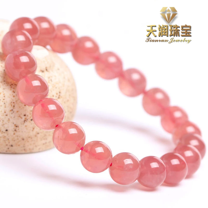天然马粉晶手串 收藏级马粉果冻粉原矿设计姻缘石送礼多样性发一
