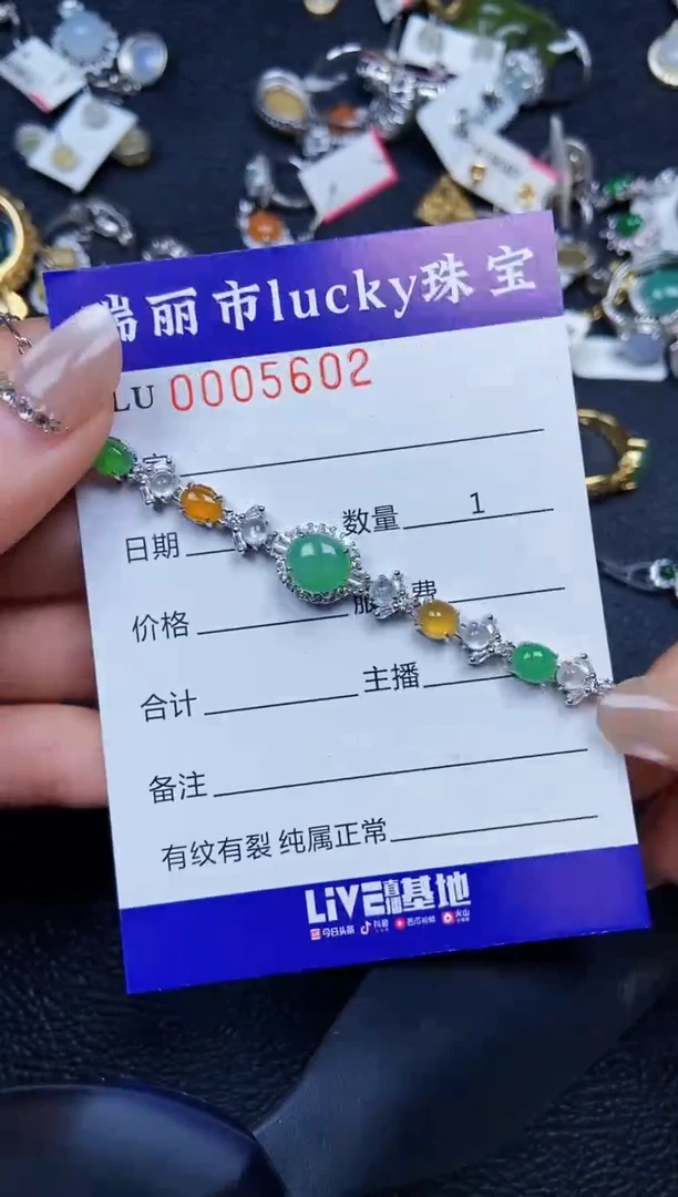 翡翠银S925镶嵌颈饰5602