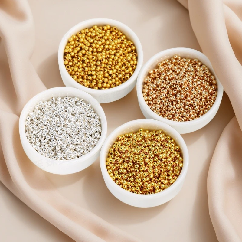 2-6mm保色金色小珠子金银隔珠混搭隔离珠子diy手绳编织diy材料包