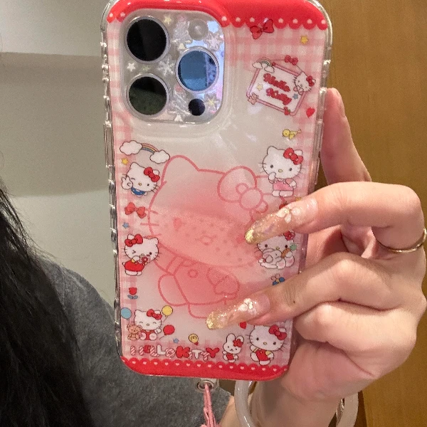 诚星泽围边凯蒂猫适用苹果16新手机壳OPPO华为小米VIVO一加全包