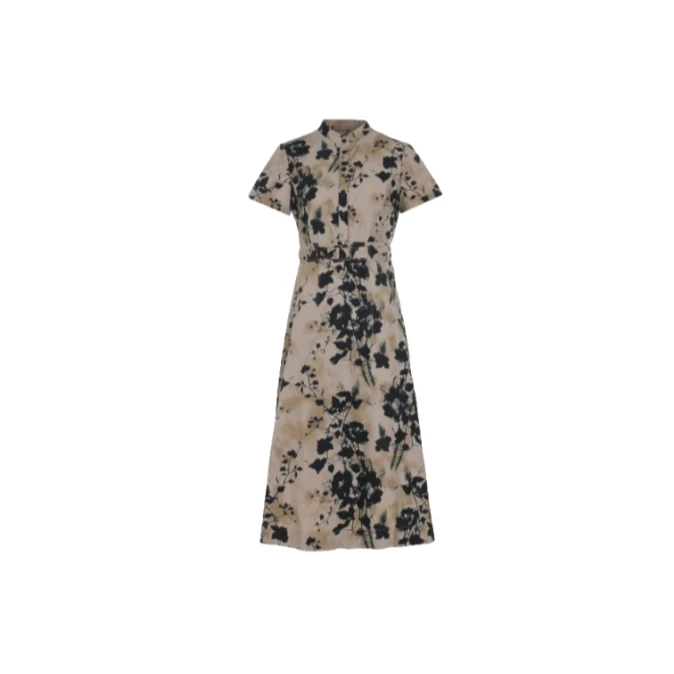 画而诗新款印花时尚显瘦连衣裙LBD65055