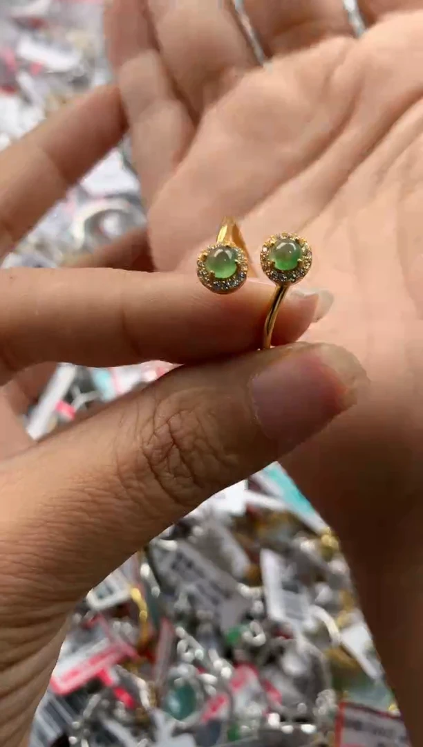 银S925镶嵌戒指翡翠888----6